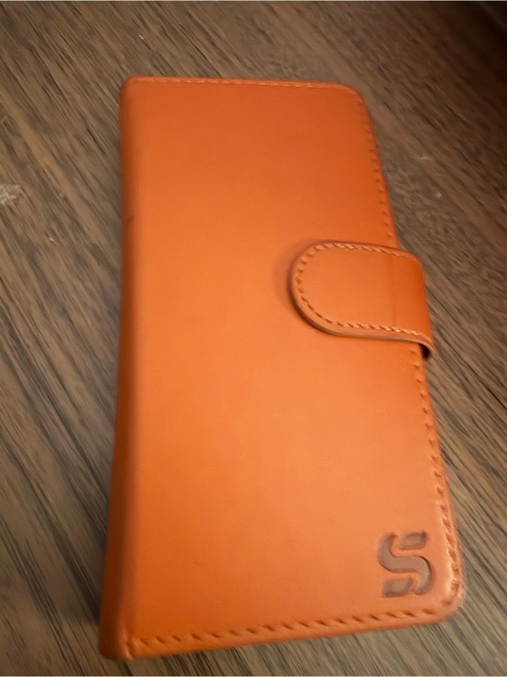Orange good condition Wallet Phone Case with S Logo